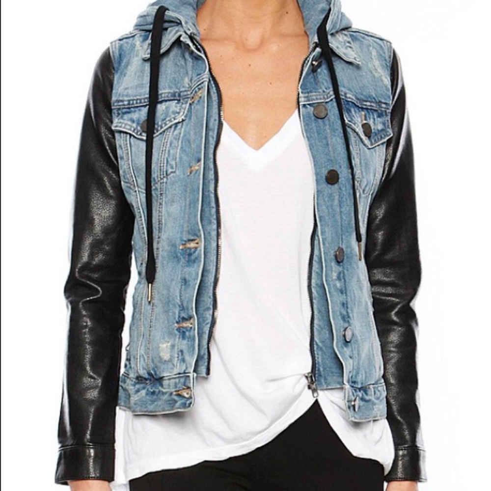Blank NYC Faux Leather Sleeve Jacket XS